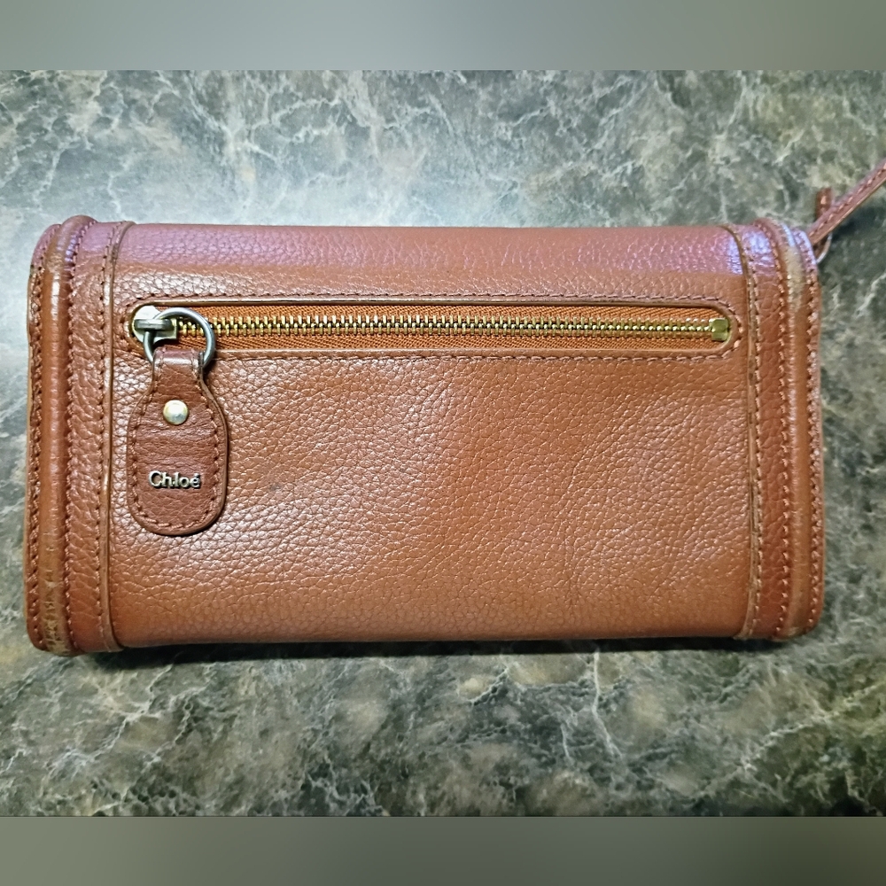 Chloé Brown Leather Zip Wallet - Picture 3 of 15